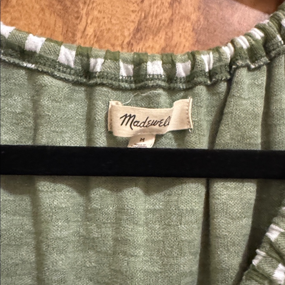 Madewell Green and White Gingham Mini Dress - Picture 2 of 5